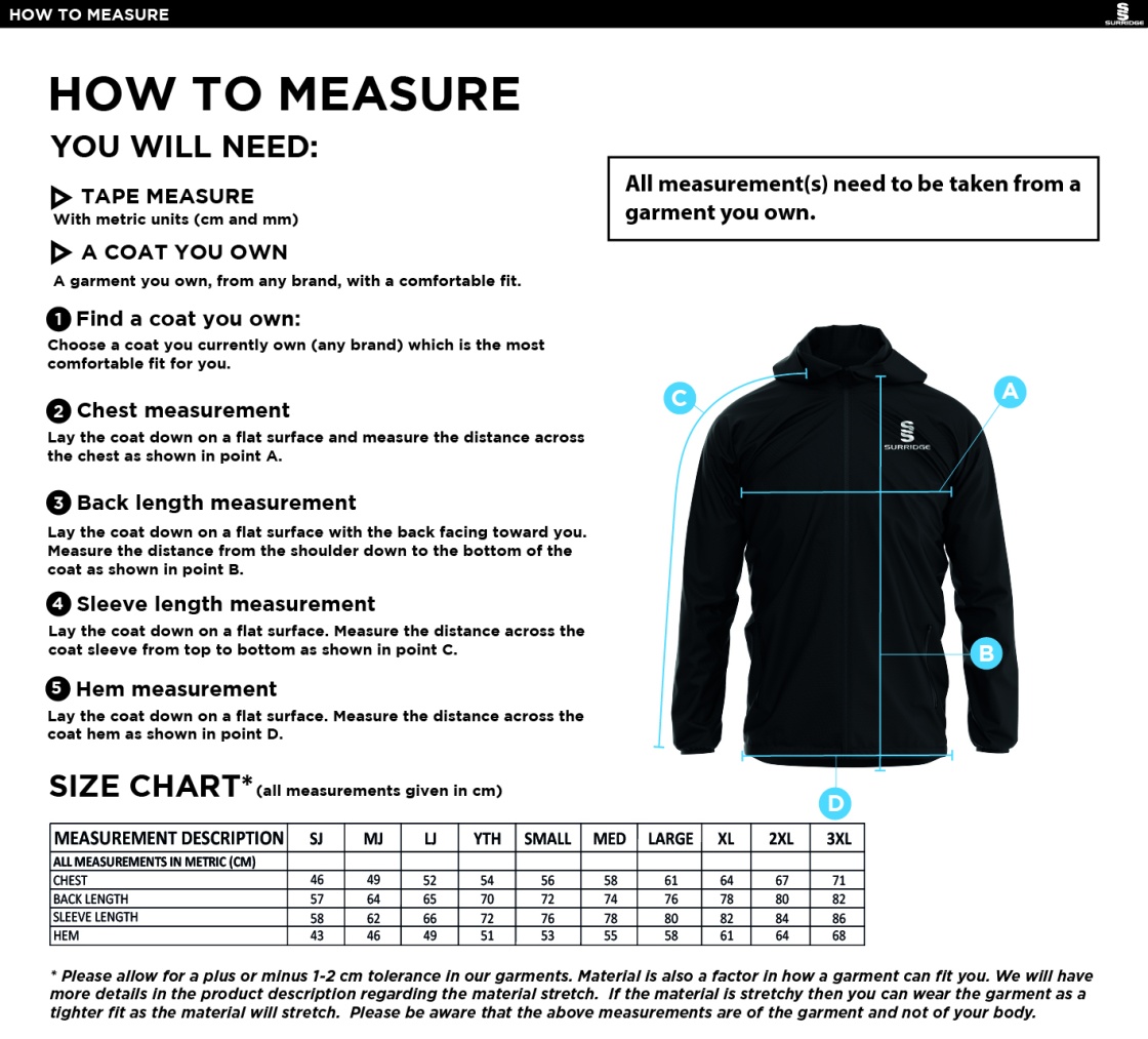 LONGRIDGE CC Women's Dual Elite 1/4 Zip Hoody / Rain Jacket : Navy - Size Guide