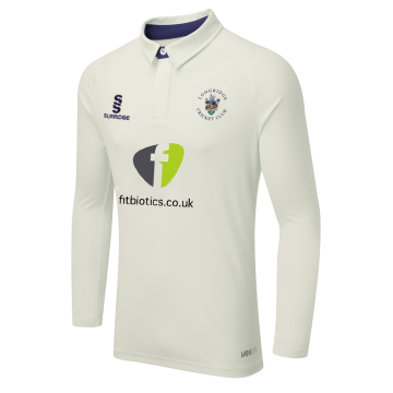 Longridge CC - Ergo Long Sleeve Navy Trim Shirt