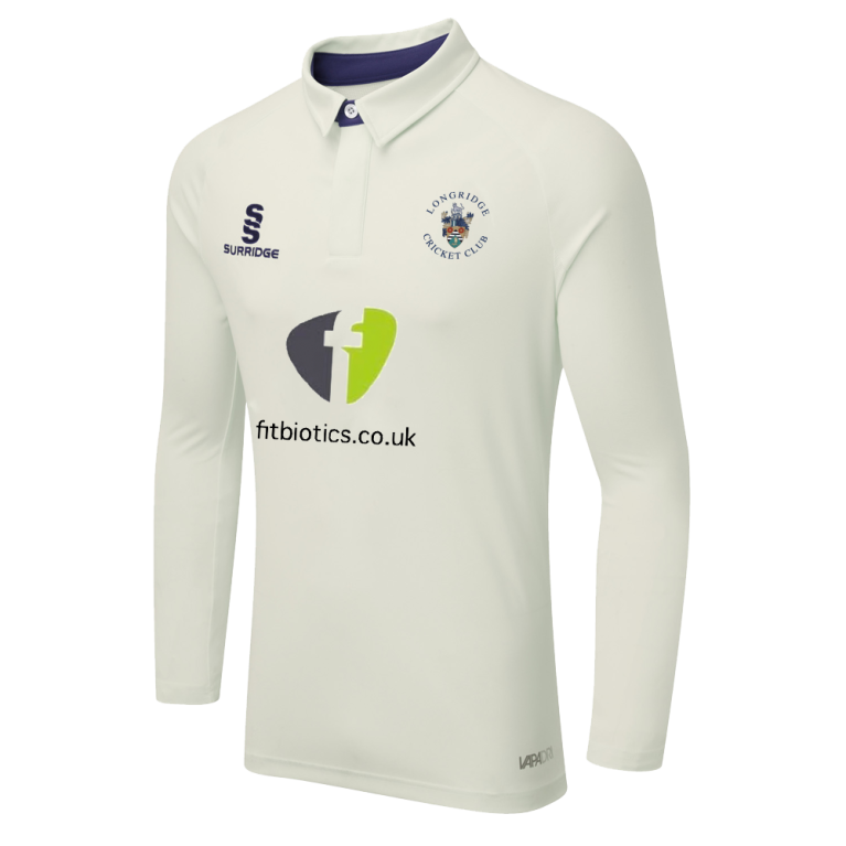 Longridge CC - Ergo Long Sleeve Navy Trim Shirt